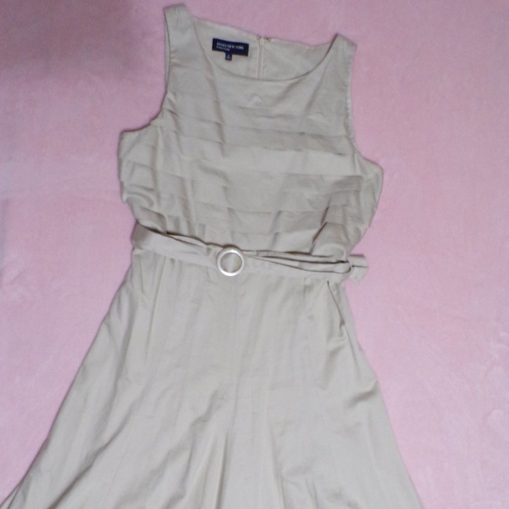 JONES NEW YORK SIGNATURE BELTED MIDI DRESS, SIZE 8